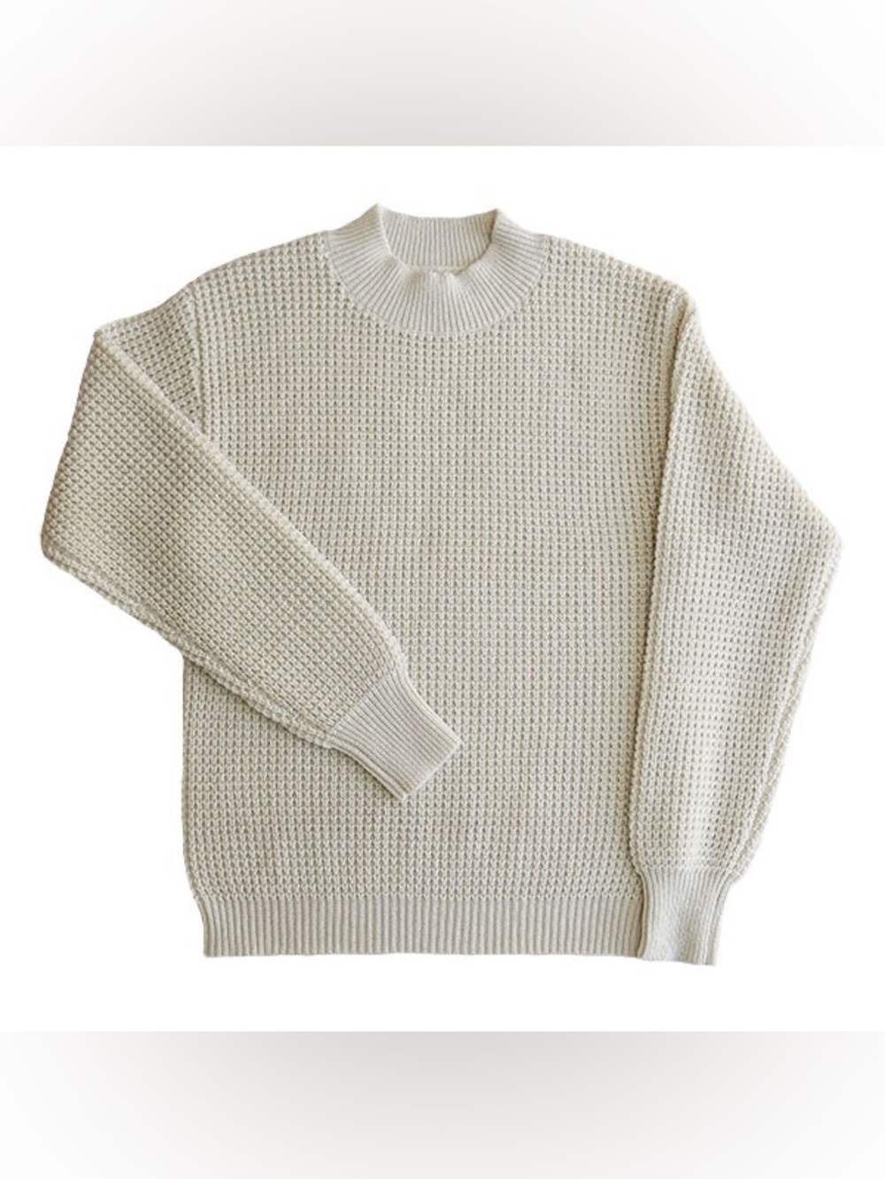 Long Wharf Women’s Rye Sea Well Fisherman Sweater Mock Neck Waffle XS *a - Picture 2 of 11